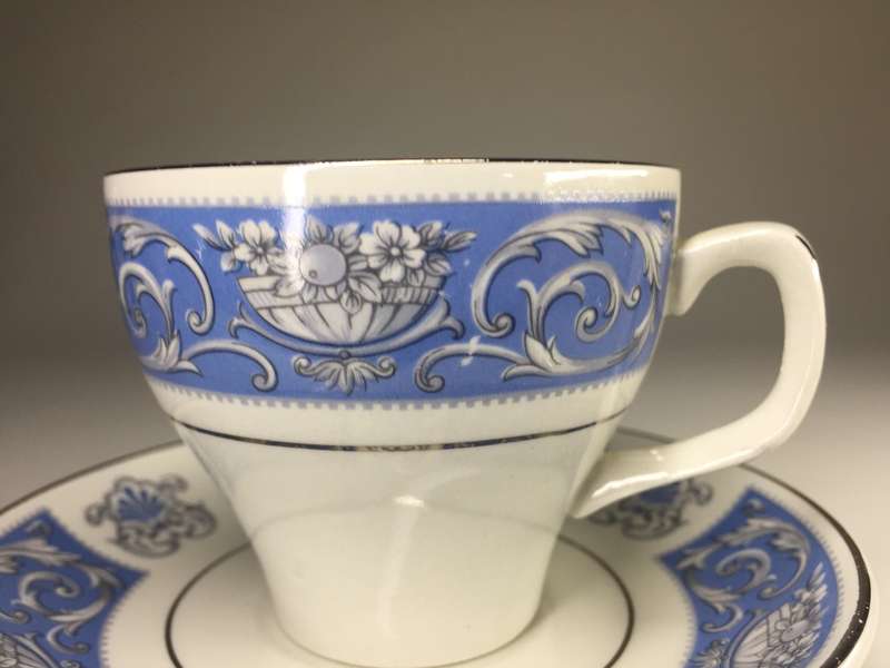 WOODS ENGLAND  SET OF 7  ,DEMITASSE DUOS  ' LUCERNE'  PATTERN