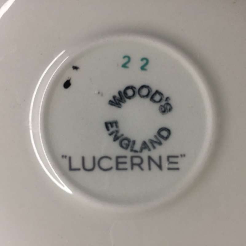 WOODS ENGLAND  SET OF 7  ,DEMITASSE DUOS  ' LUCERNE'  PATTERN