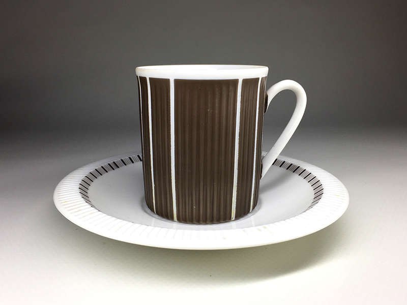 ARZBERG . CARAMEL BROWN & WHITE ,  ESPRESSO DUOS , set of six