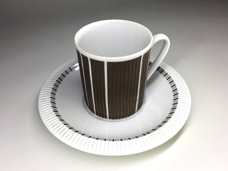 ARZBERG . CARAMEL BROWN & WHITE ,  ESPRESSO DUOS , set of six