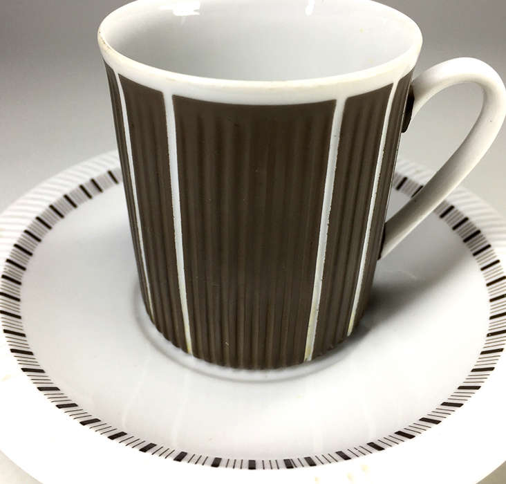 ARZBERG . CARAMEL BROWN & WHITE ,  ESPRESSO DUOS , set of six