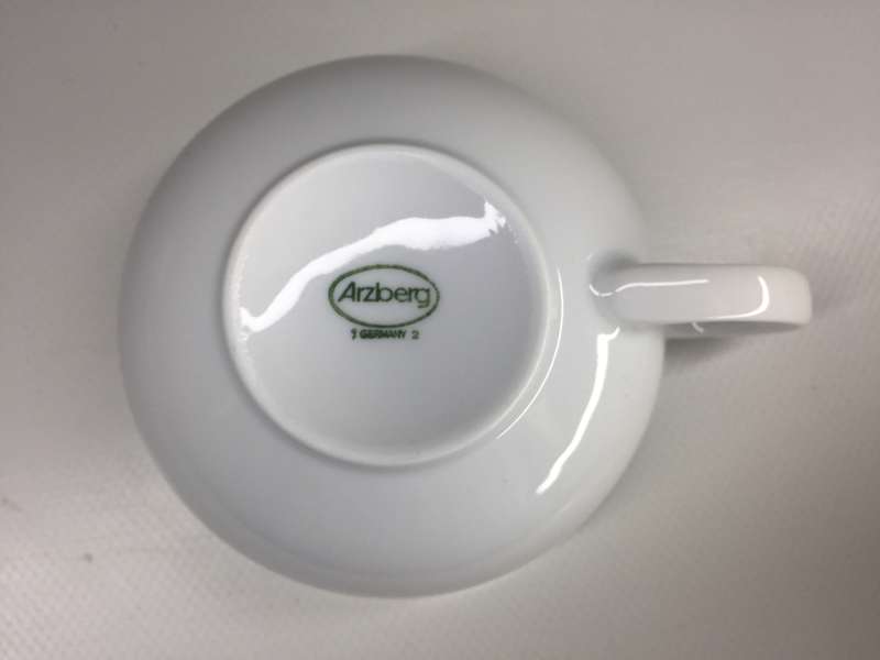 ARZBERG PORZELLAN MANUFACTUR  A VINTAGE 1930.S WHITE TRANSLUCENT PORCELAIN COFFEE DUO