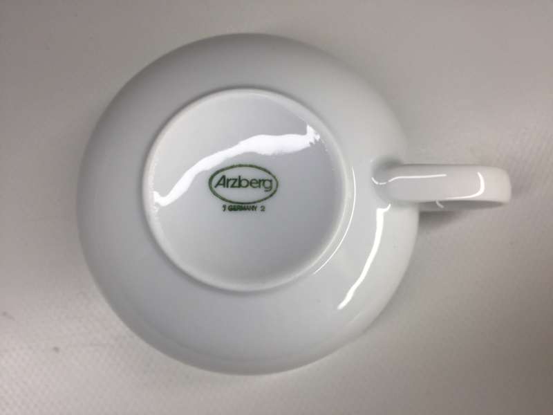 ARZBERG PORZELLAN MANUFACTUR  A VINTAGE 1930.S WHITE TRANSLUCENT PORCELAIN COFFEE DUO