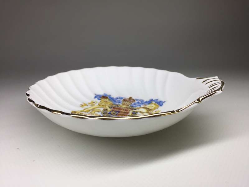 ROYAL STANDARD SET OF TWO TAB HANDLED, SCALLOPED ,TRINKET DISHES ' CORONATION OF QUEEN ELIZABETH II