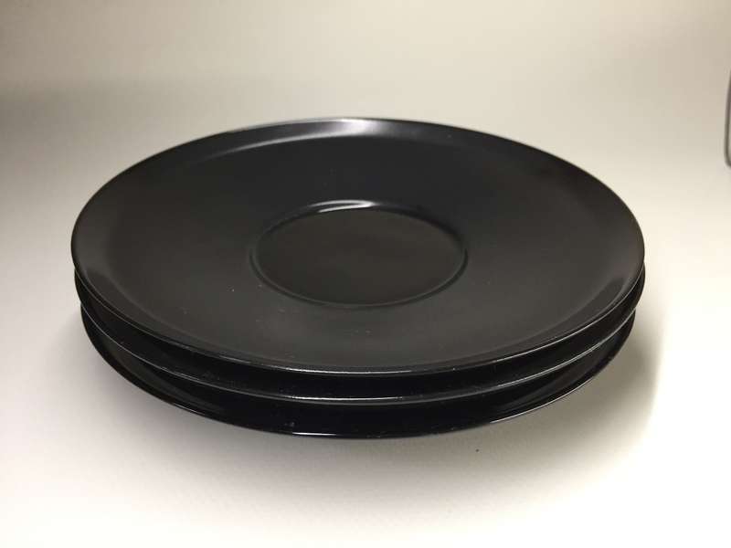 ROSENTHAL GERMANY ,SET OF THREE REPLACEMENT SAUCERS   PORCELAINE NOIRE   ' STUDIO LINIE