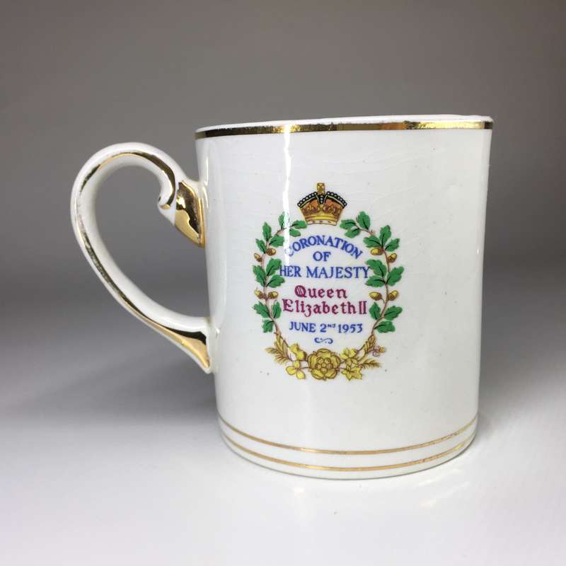 CORONATION POTTERY, mug Commemorating the Coronation of Her Majesty Queen Elizabeth II , June 1953