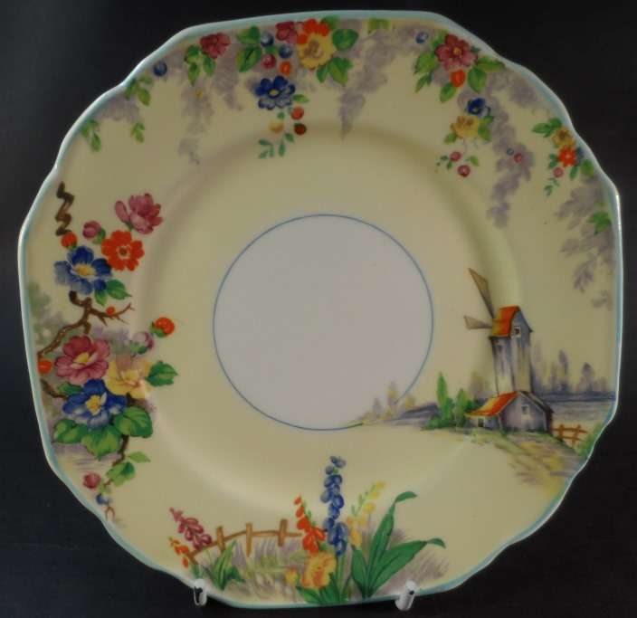 GRINDLEY TUNSTALL PORCELAIN TEA / COFFEE TRIOS  ' THE OLD MILL '