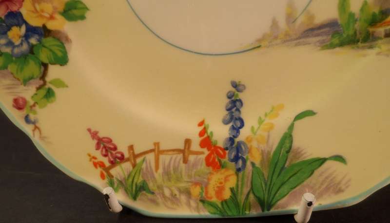 GRINDLEY TUNSTALL PORCELAIN TEA / COFFEE TRIOS  ' THE OLD MILL '