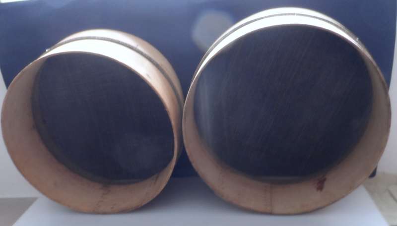 VINTAGE  PAIR OF  BEECH WOOD FRAMED , FLOUR MILL TEST SIEVES