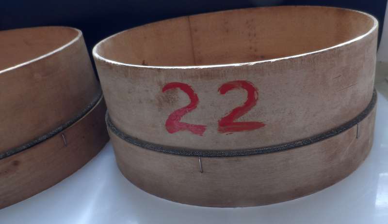 VINTAGE  PAIR OF  BEECH WOOD FRAMED , FLOUR MILL TEST SIEVES