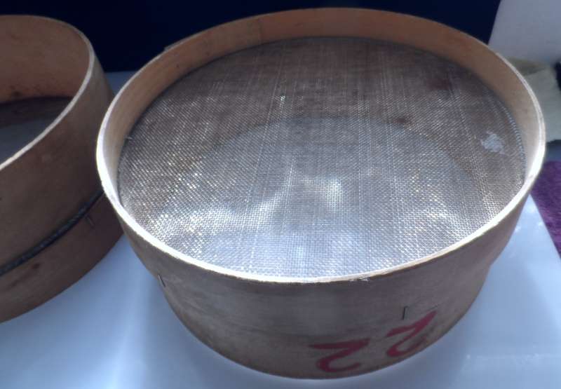 VINTAGE  PAIR OF  BEECH WOOD FRAMED , FLOUR MILL TEST SIEVES