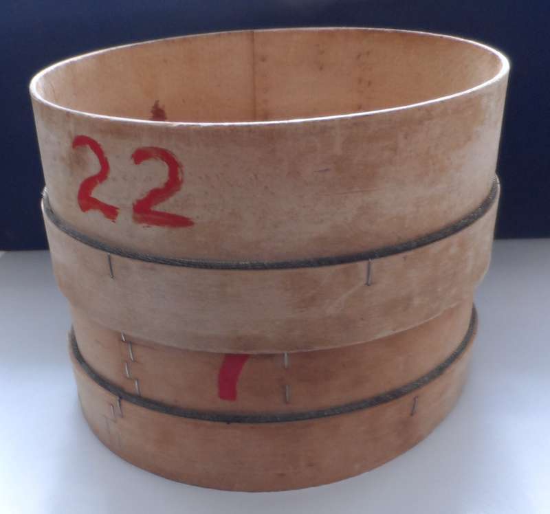 VINTAGE  PAIR OF  BEECH WOOD FRAMED , FLOUR MILL TEST SIEVES