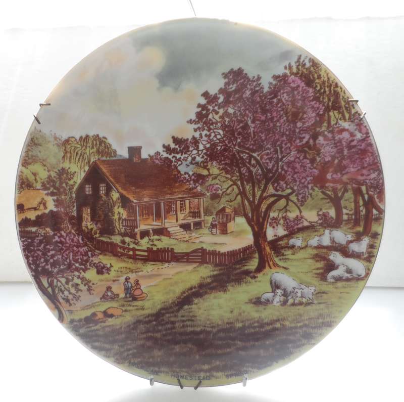 THE CURRIER & IVES PLATE COLLECTION VINTAGE  AMERICAN HOMESTEAD 1868  'SPRING'