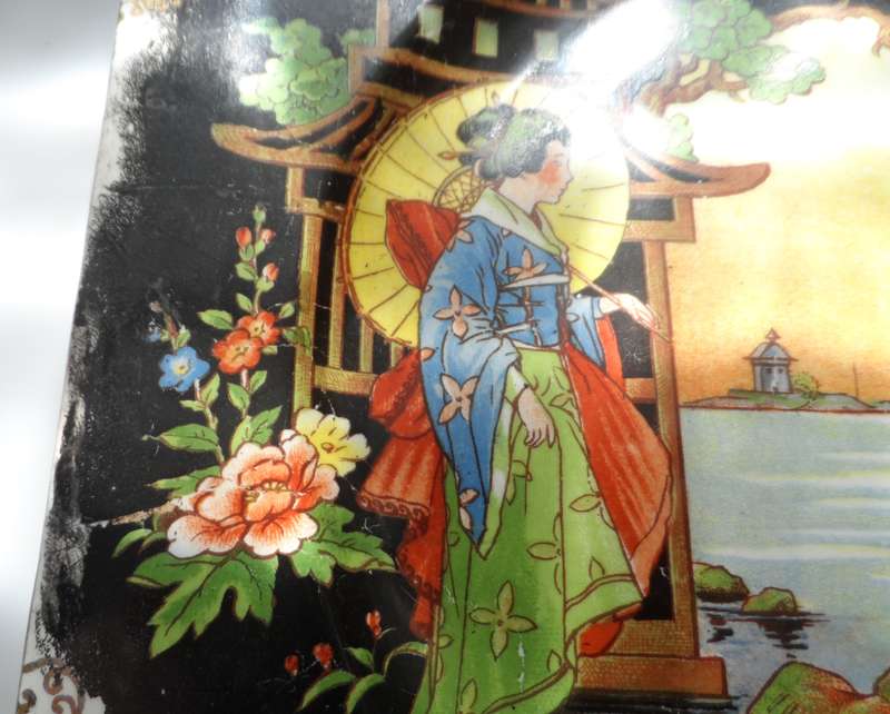 JAPANESE PLATES,  VINTAGE MATCHED PAIR OF SQUARE  DISPLAY PLATES  made in England