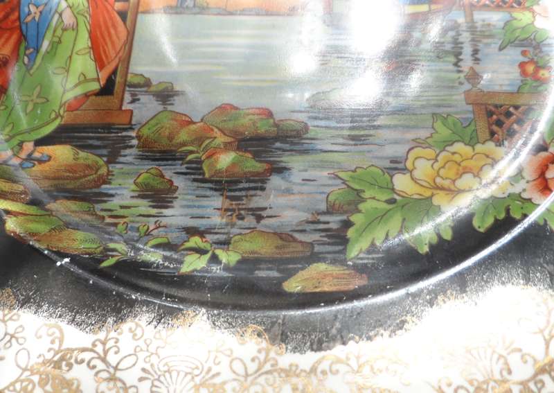 JAPANESE PLATES,  VINTAGE MATCHED PAIR OF SQUARE  DISPLAY PLATES  made in England