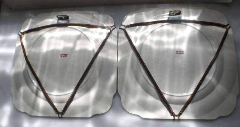JAPANESE PLATES,  VINTAGE MATCHED PAIR OF SQUARE  DISPLAY PLATES  made in England