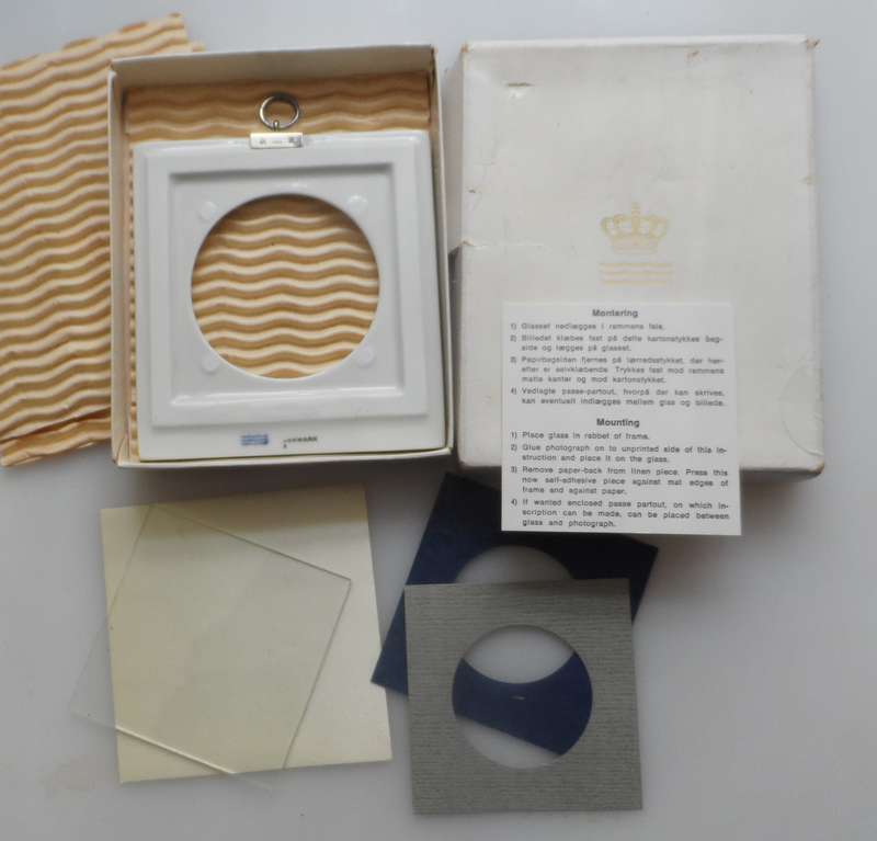DANISH PORCELAIN PICTURE FRAMES  with backing mounts and glass  , set of 3