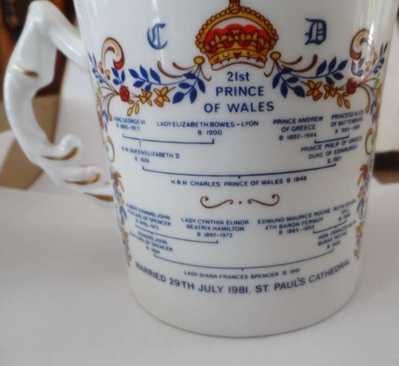 AYNSLEY mug 'COMMEMORATION THE MARRIAGE OF H.R.H.THE 21st. PRINCE OF WALES TO LADY DIANA SPENCER '