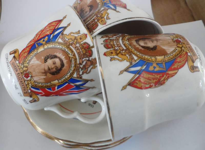 POOLE fine bone china DUOS  'CORONATION JUNE 2nd. 1953 '    X 3