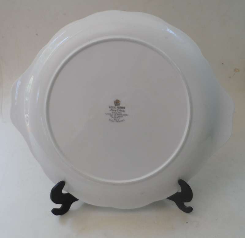ROYAL ALBERT  TAB HANDLED PORCELAIN SANDWICH, PLATTER   No . 8 ` FLOWERS OF THE MONTH  - POPPY ``
