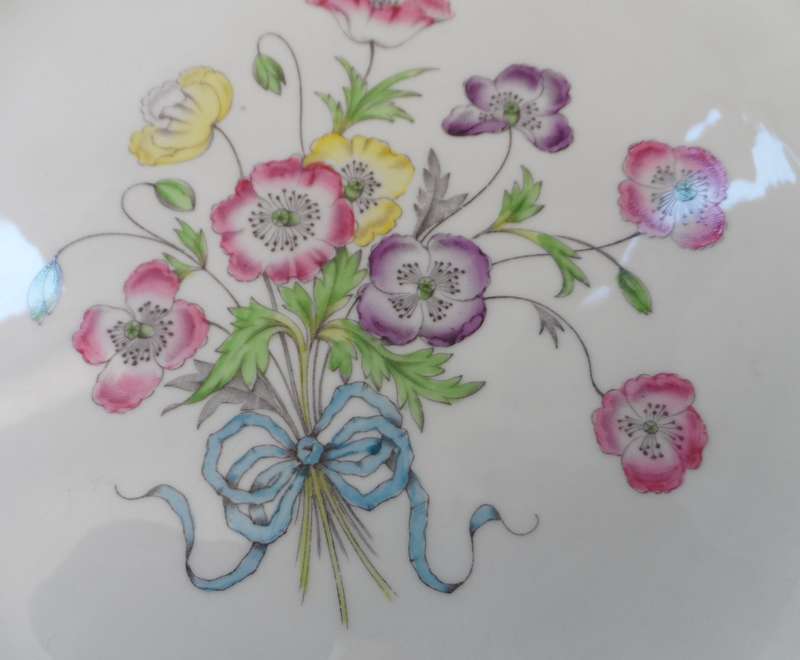 ROYAL ALBERT  TAB HANDLED PORCELAIN SANDWICH, PLATTER   No . 8 ` FLOWERS OF THE MONTH  - POPPY ``