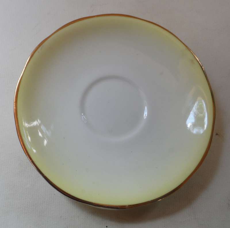 ROYAL ALBERT SAUCER '  light  pastel green , gilded  rim    ' replacement item , 1 available