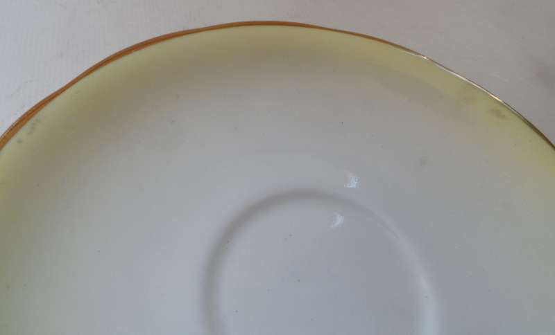 ROYAL ALBERT SAUCER '  light  pastel green , gilded  rim    ' replacement item , 1 available
