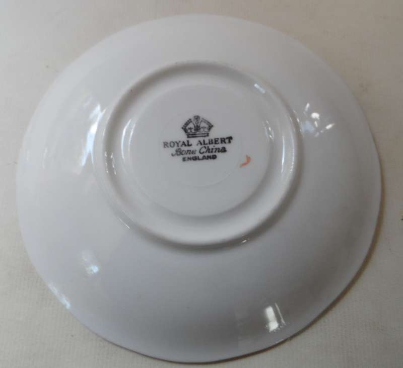 ROYAL ALBERT SAUCER '  light  pastel green , gilded  rim    ' replacement item , 1 available