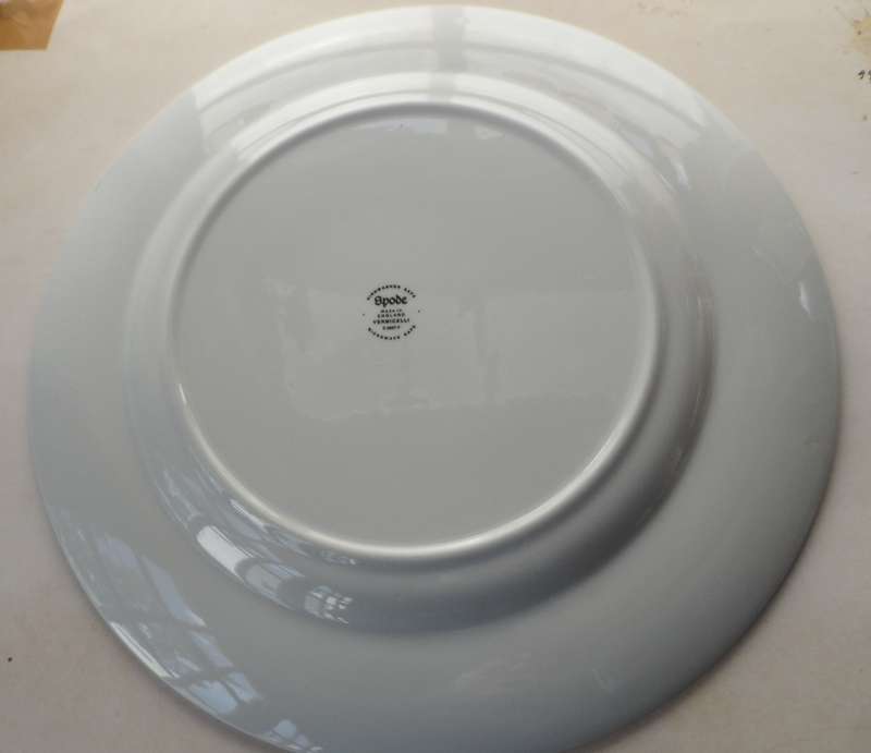SPODE  ' VERMICELLI GREEN ' CHARGER PLATES , UNDER PLATES,  33cm. / 12 5/8 ins. diam.  6 available