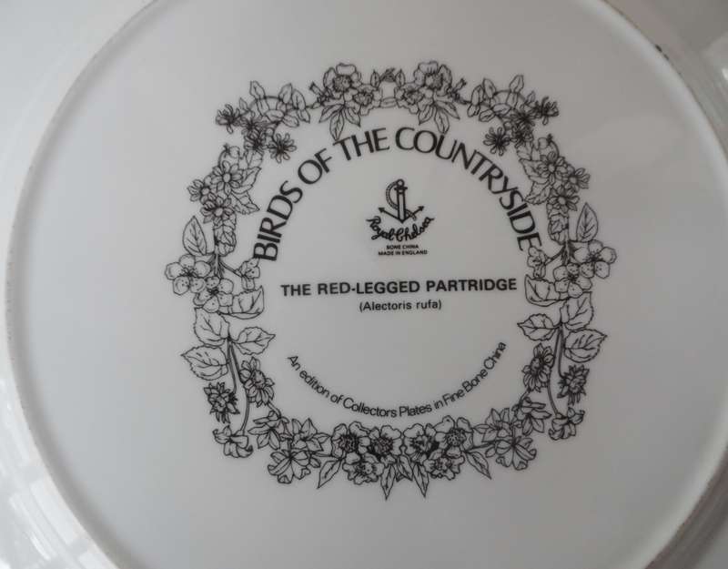 ROYAL CHELSEA CABINET / WALL DISPLAY  PLATE  BIRDS OF THE COUNTRYSIDE ' THE RED LEGGED PARTRIDGE '