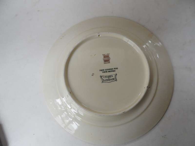 ADAMS  CABINET / DISPLAY PLATE  ' CRIES OF LONDON  FRESH GATHERED PEAS YOUNG HASTINGS ' 24,5 cm.diam
