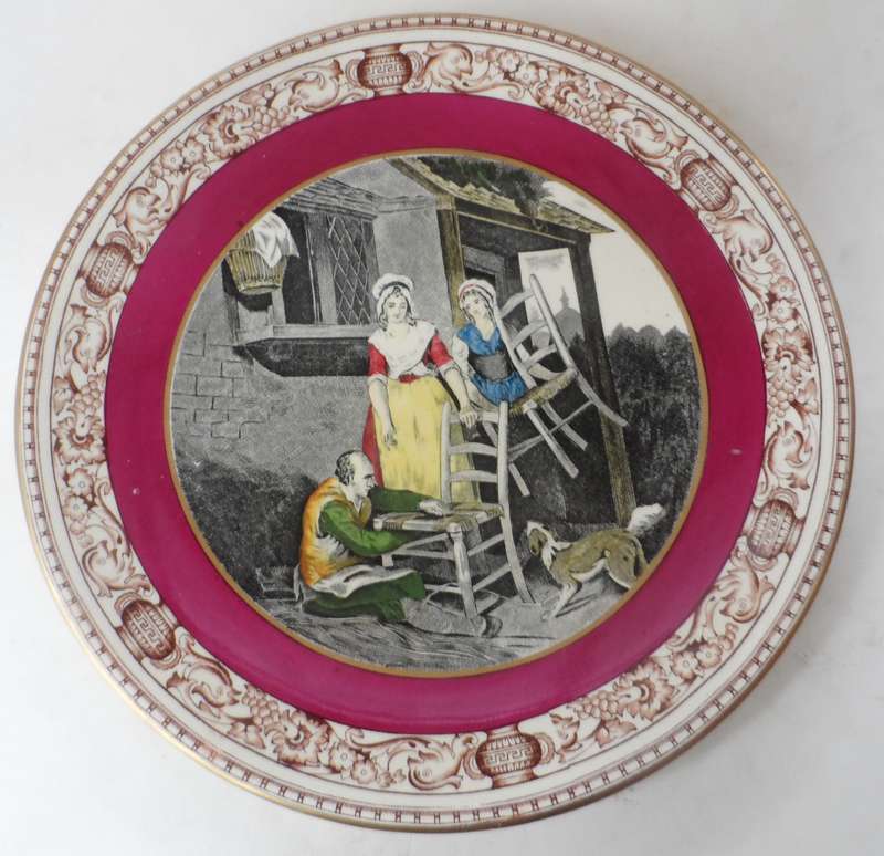 ADAMS  CABINET / DISPLAY PLATE  ' CRIES OF LONDON  OLD CHAIRS TO MEND ' 24,5 cm. / 9 3/ 4 ins. diam.