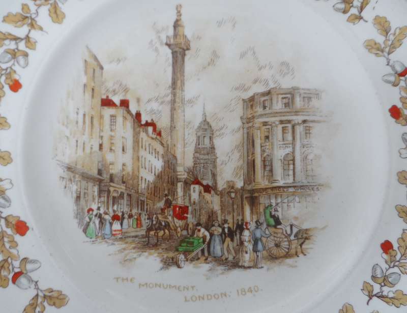 SWINNERTONS STAFFORDSHIRE CABINET / DISPLAY PLATE  ' THE MONUMENT  ' MAJESTIC VELLUM  837807