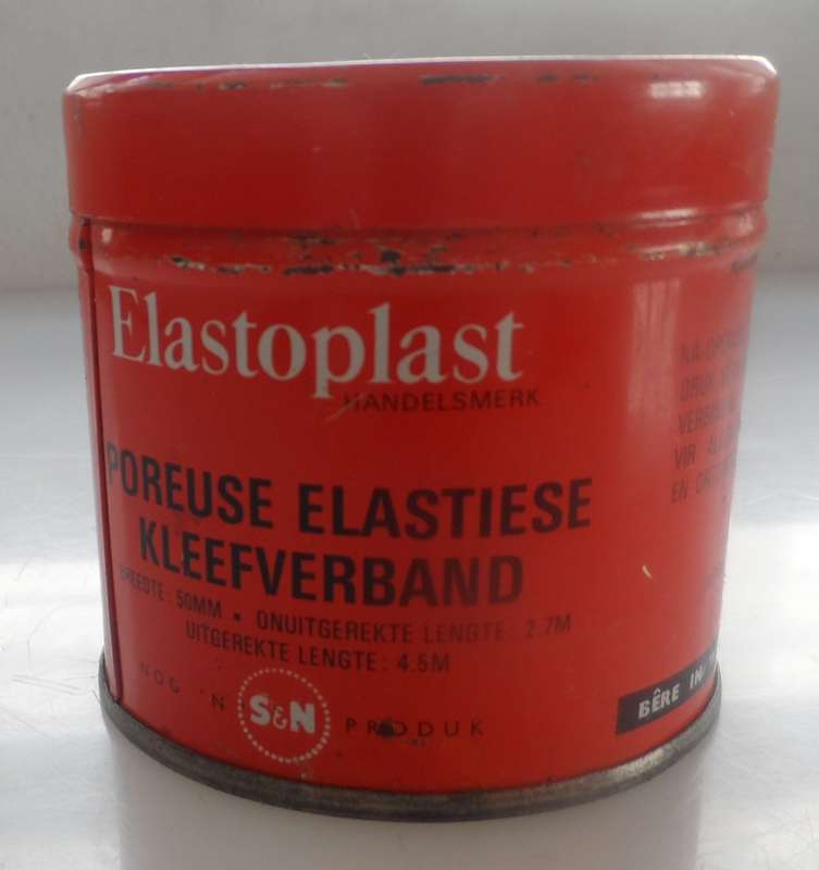 VINTAGE  ELASTOPLAST STORAGE TIN