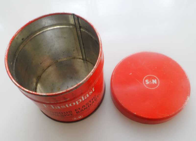 VINTAGE  ELASTOPLAST STORAGE TIN