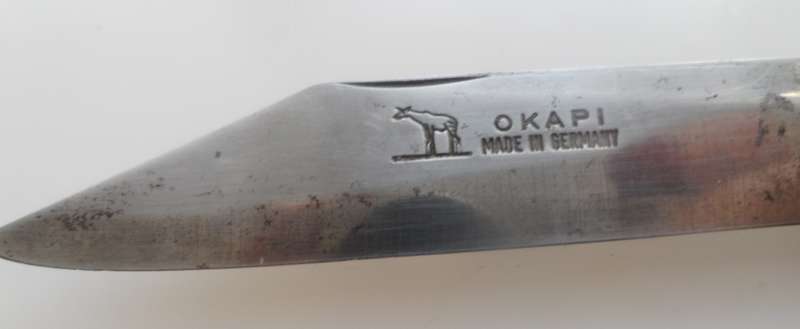 OKAPI RATCHET-LOCK CLASP / SLIPJOINT KNIFE , STAR & MOON , MADE IN GERMANY , AUTHENTIC VINTAGE since