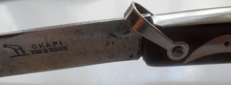 OKAPI RATCHET-LOCK CLASP / SLIPJOINT KNIFE , STAR & MOON , MADE IN GERMANY , AUTHENTIC VINTAGE since