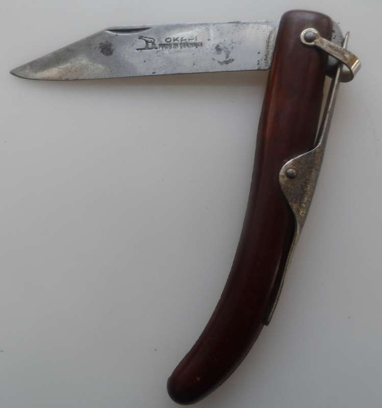 OKAPI RATCHET-LOCK CLASP / SLIPJOINT KNIFE ,  MADE IN GERMANY , AUTHENTIC VINTAGE since 1902