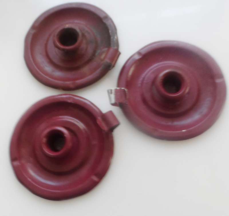 CANDLE STICK HOLDERS - VINTAGE  SET OF 3 , PRESSED TIN