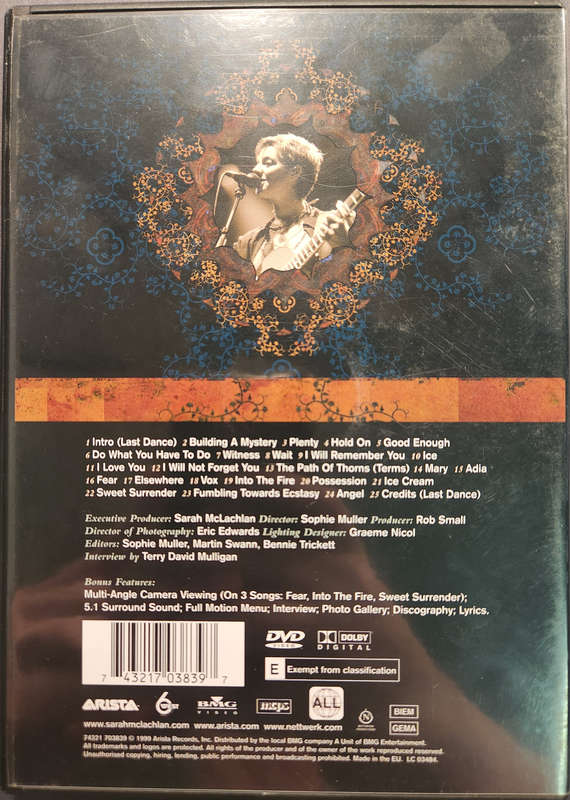 Sarah McLachlan - Mirrorball (DVD)