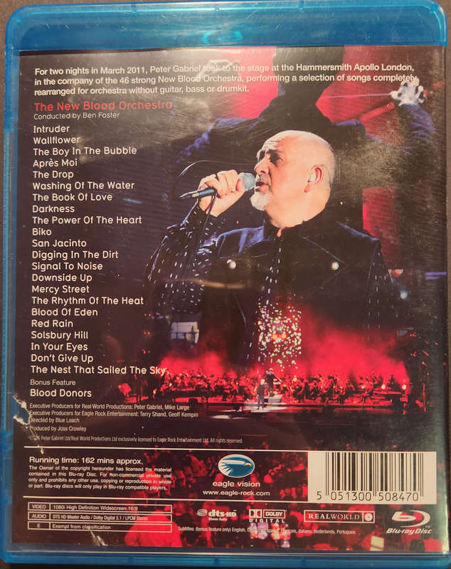 Peter Gabriel - New Blood: Live in London (Blu Ray)