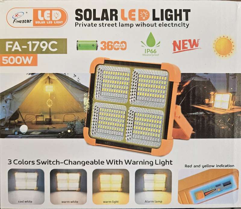FIVESTAR Waterproof LED Solar , Outdoor ,Working and Load Shedding Light