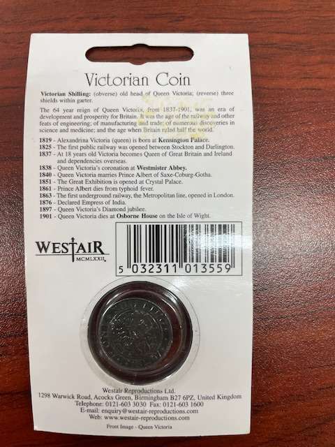 1897 Victorian Shilling reproduction coin