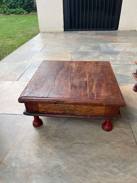 2 x Small wood tables