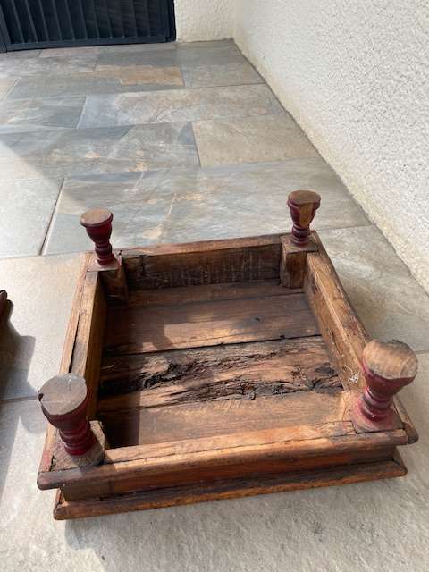 2 x Small wood tables