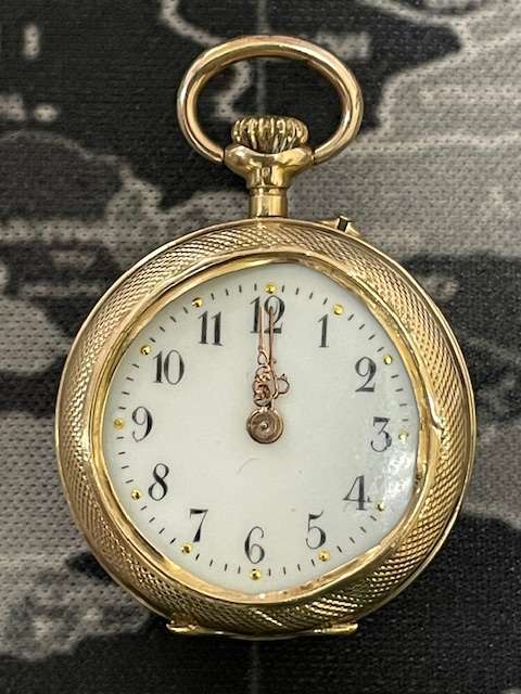 RARE - Vintage French Remontoir 14K Gold Pocket Watch "Cylindre 10 Rubis"