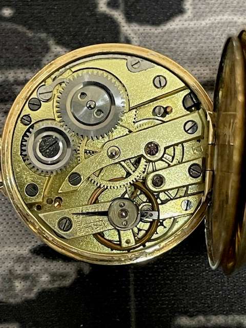 RARE - Vintage French Remontoir 14K Gold Pocket Watch "Cylindre 10 Rubis"