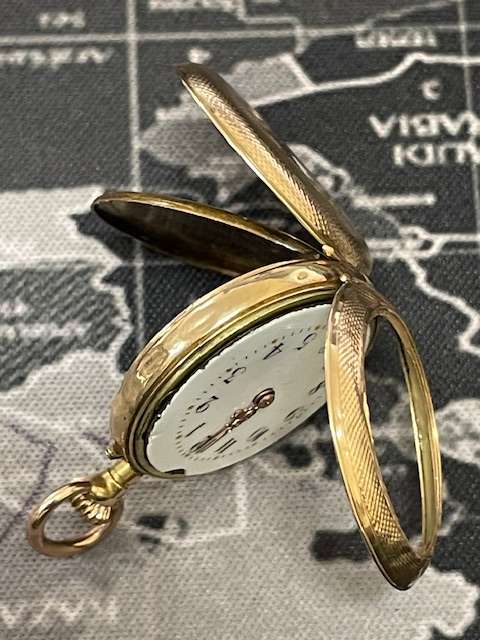 RARE - Vintage French Remontoir 14K Gold Pocket Watch "Cylindre 10 Rubis"