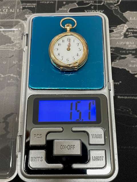 RARE - Vintage French Remontoir 14K Gold Pocket Watch "Cylindre 10 Rubis"