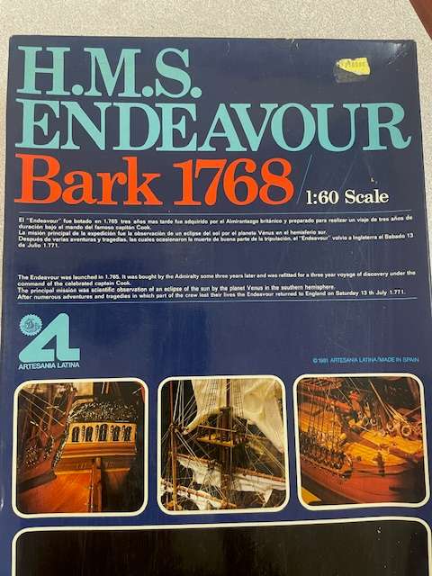 Artesania Latina 1:60 Scale H.M.S Endeavour Bark 1768 Model Kit